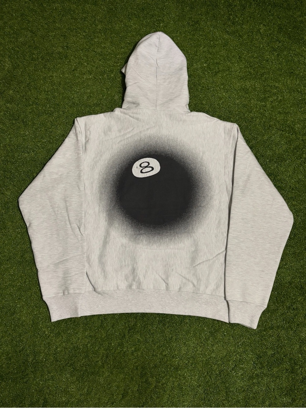 Faded 8 Ball Grey Stussy Hoodie